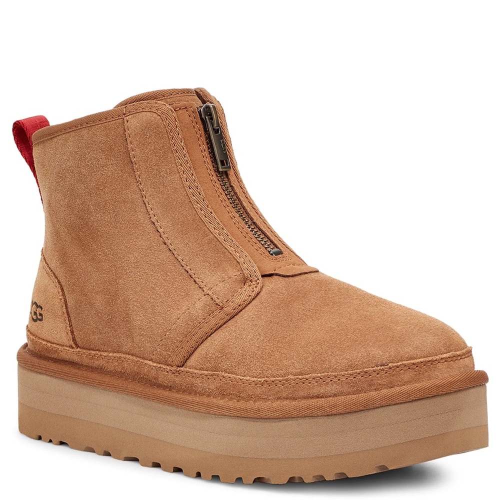 UGG® Neumel Platform Zip Suede Booties NEW NEVER WORN